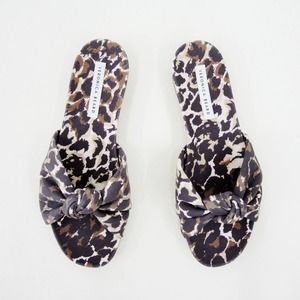 Veronica Beard Etra Knotted Leopard Print Sandals